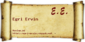 Egri Ervin névjegykártya