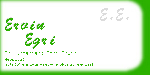 ervin egri business card
